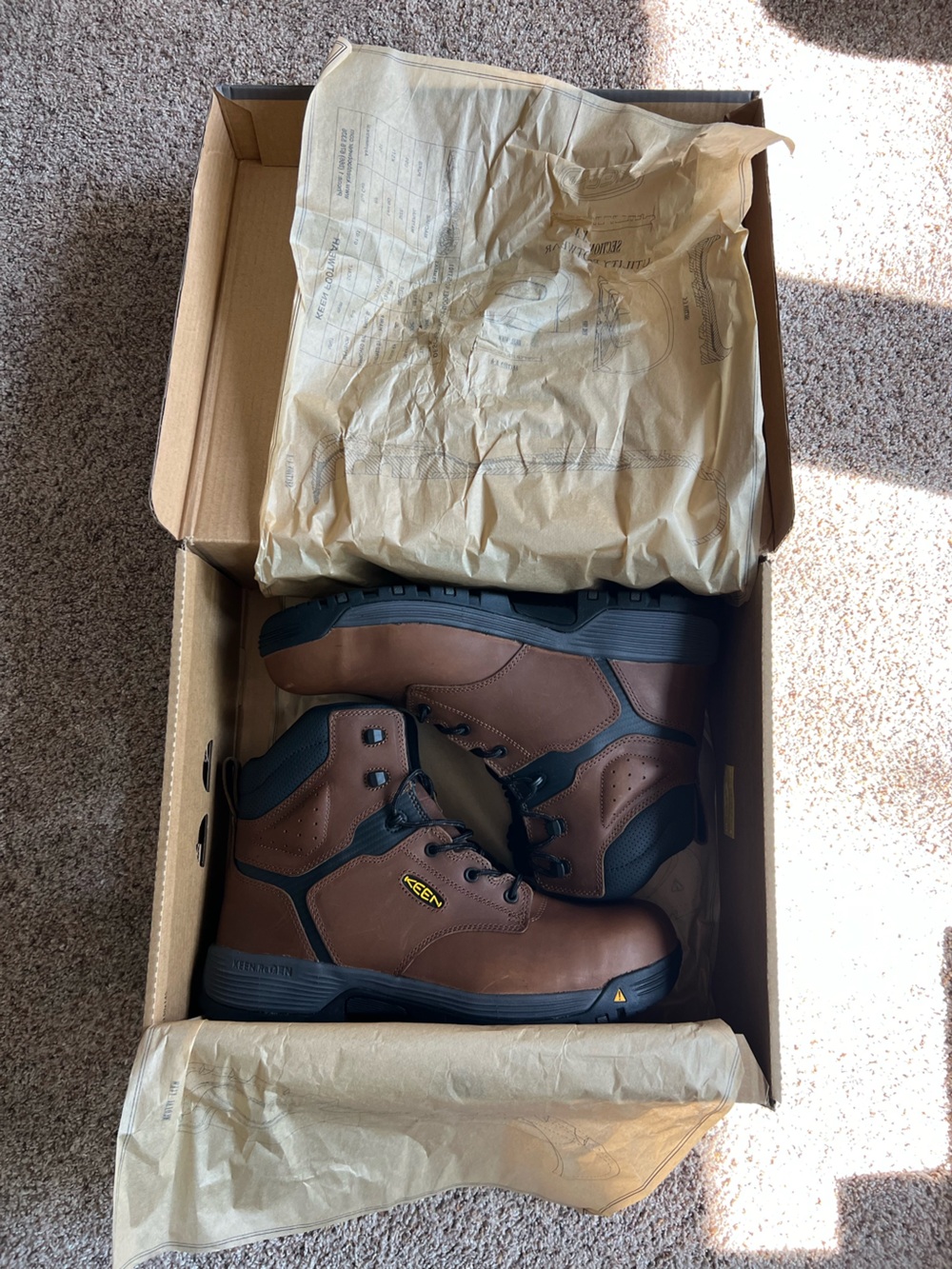 Keen Brown and Black Men's Work Boots